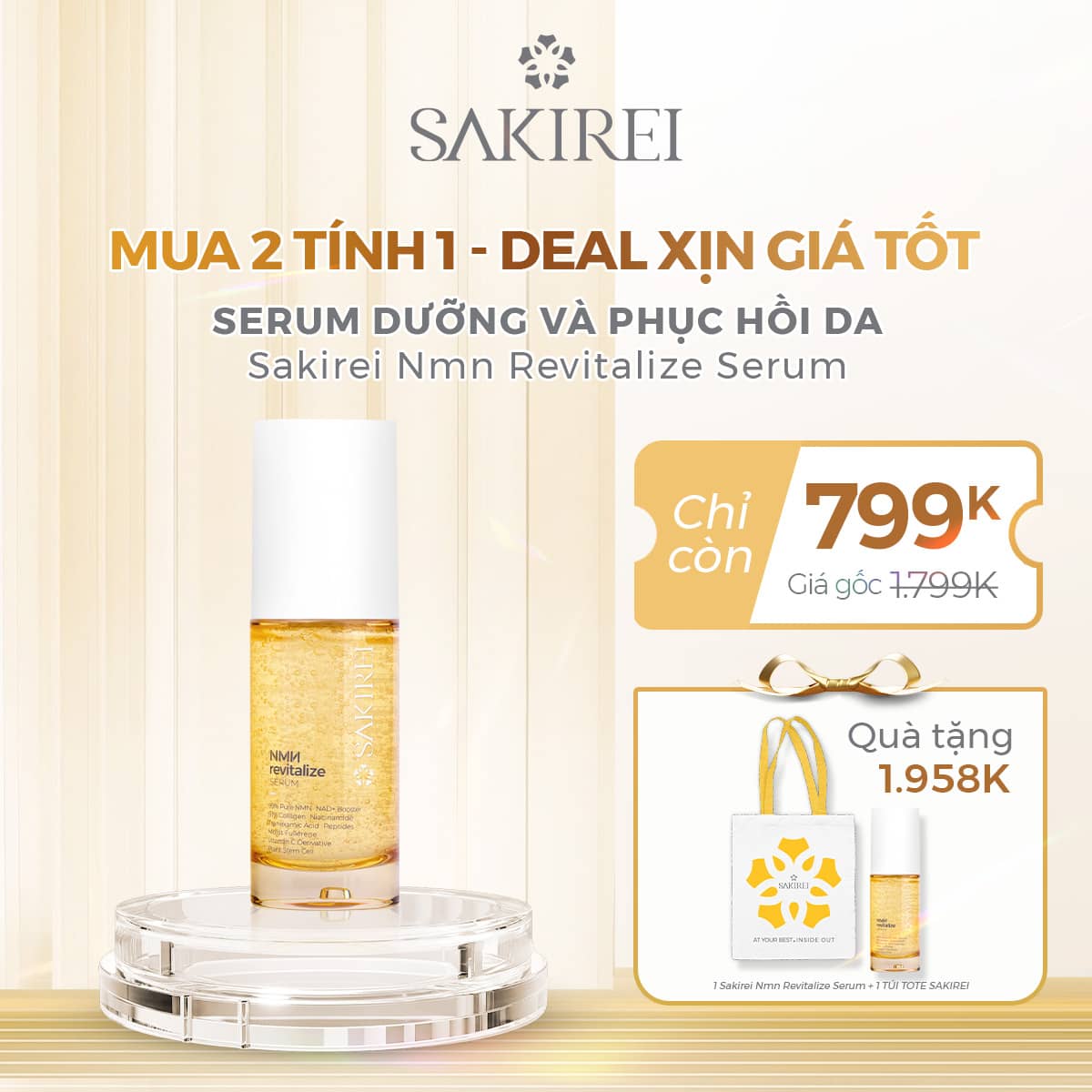 SERUM DƯỠNG VÀ PHỤC HỒI DA SAKIREI NMN REVITALIZE SERUM