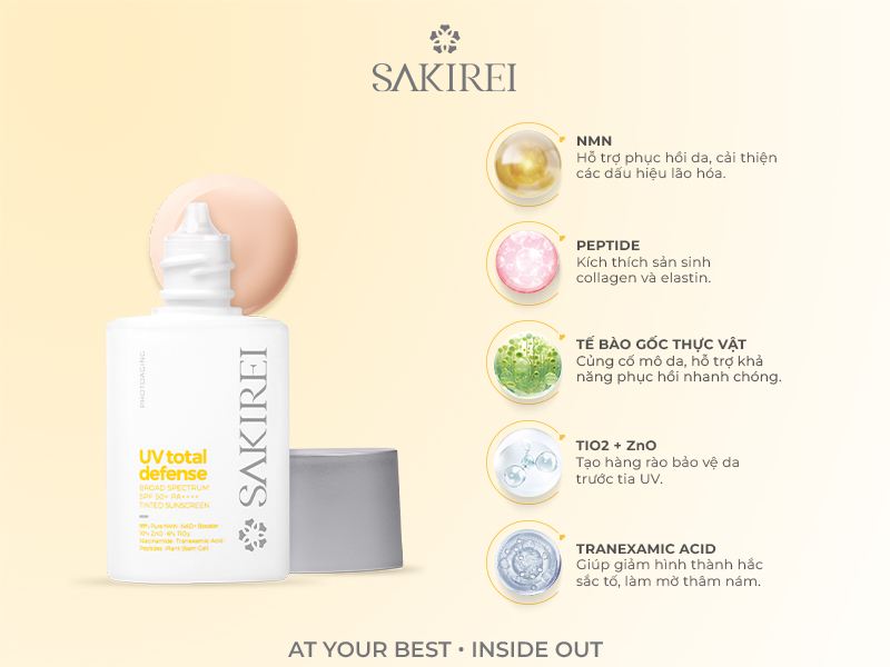 Thành phần kem chống nắng Sakirei UV Total Defense SPF50+ PA++++