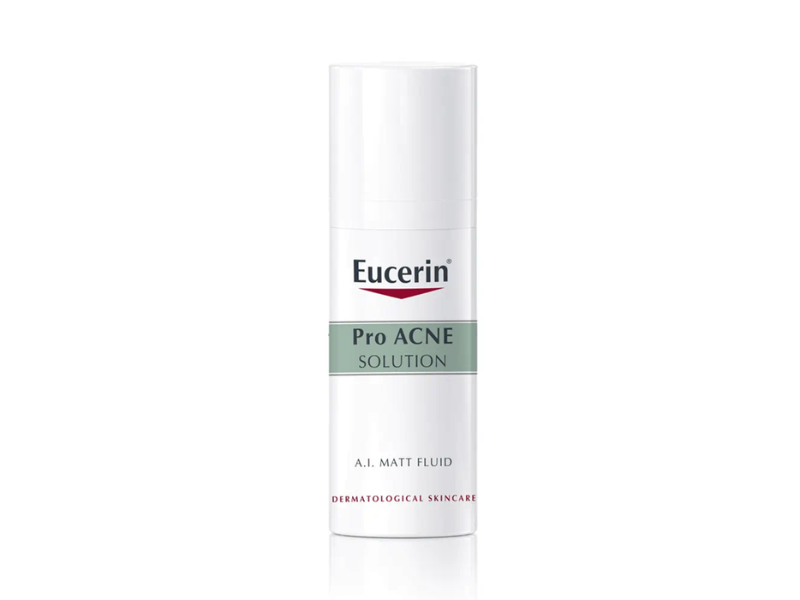 Kem dưỡng dành cho da dầu mụn Eucerin ProAcne Matt Fluid. 