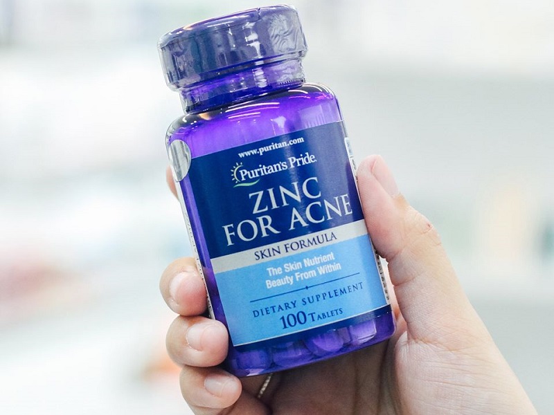 Zinc For Acne – Puritan’s Pride cũng là sản phẩm viên uống ngừa mụn được nhiều người tin dùng.