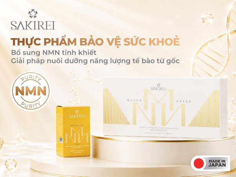 Thực phẩm bảo vệ sức khỏe Sakirei Elite và Premium NMN bổ sung NMN tinh khiết,  hỗ trợ nuôi dưỡng năng lượng tế bào từ gốc