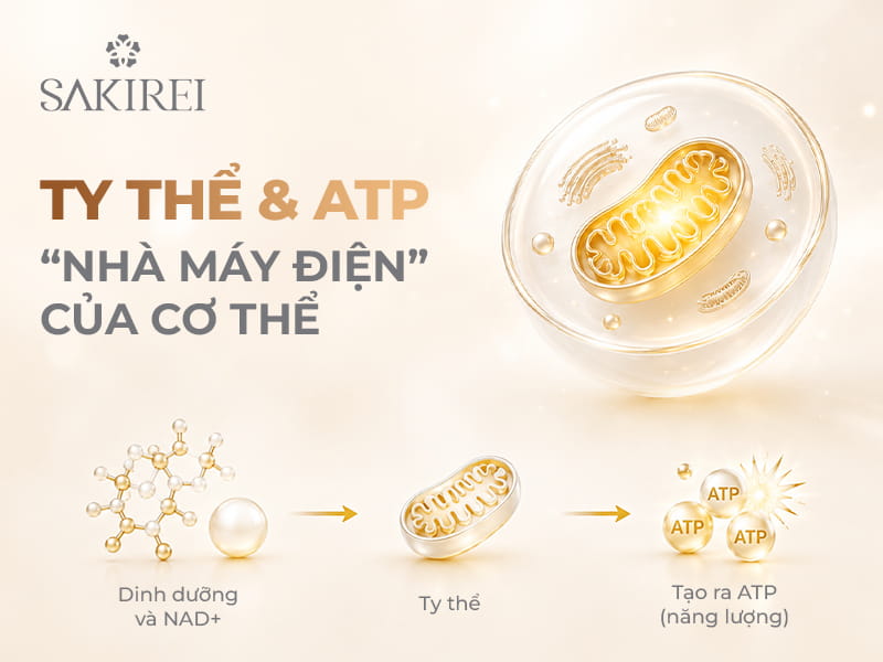 Sơ đồ ty thể tạo năng lượng tế bào: dinh dưỡng và NAD+ chuyển hóa tại ty thể  tạo ra ATP - nguồn năng lượng của cơ thể